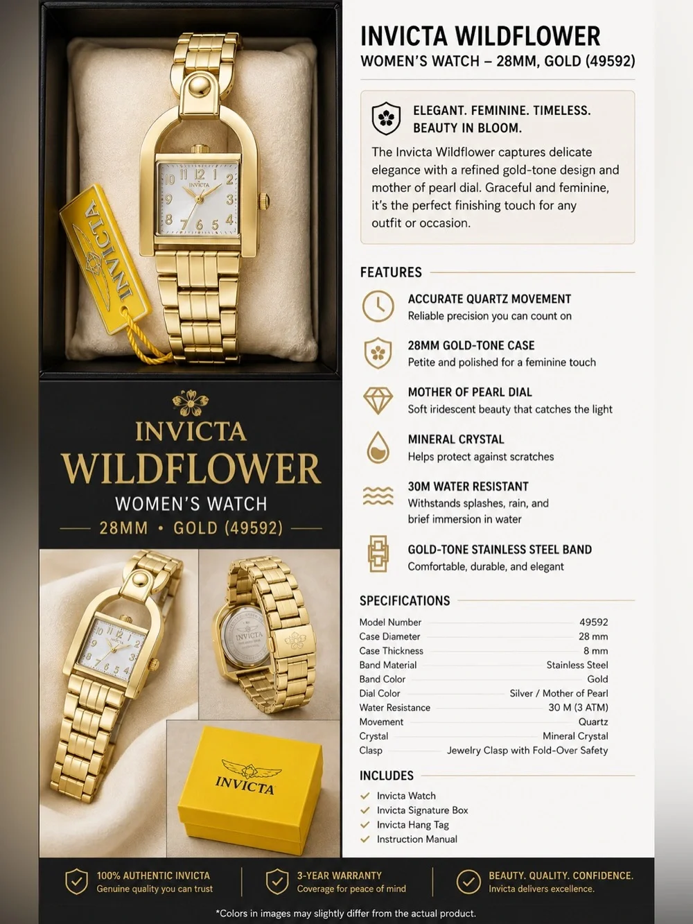 NEW WITH TAGS — Invicta Wildflower 49592 Women’s Watch